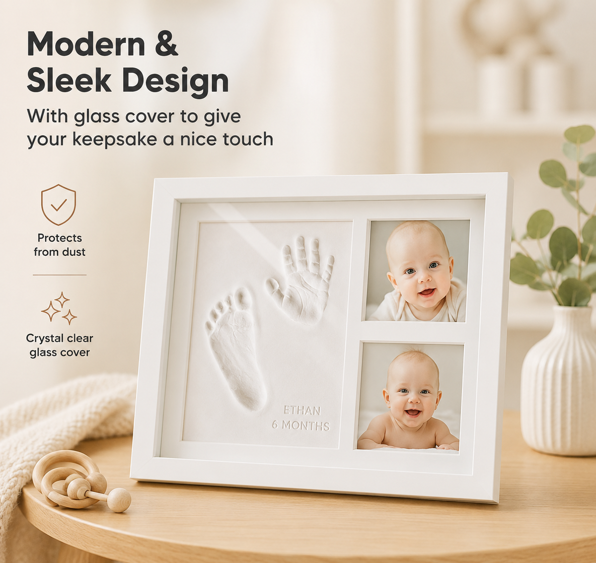 Baby Handprint & Footprint Keepsake Frame Kit